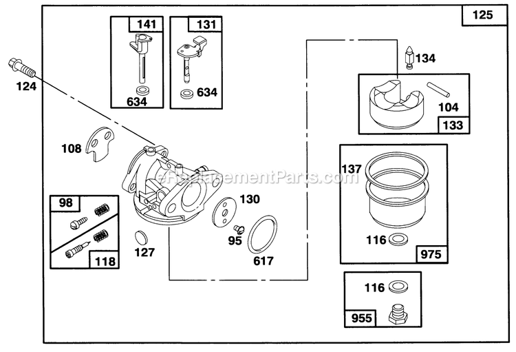 Engine 2 Diagram and Parts List for 10761B (4900001-4999999)(1994) Lawn Boy Lawn Mower